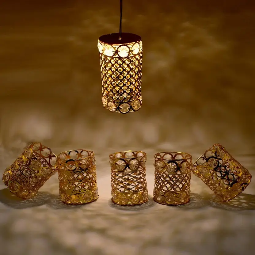 Large Dimond Layer Golden Jhoomer For Home Decoration