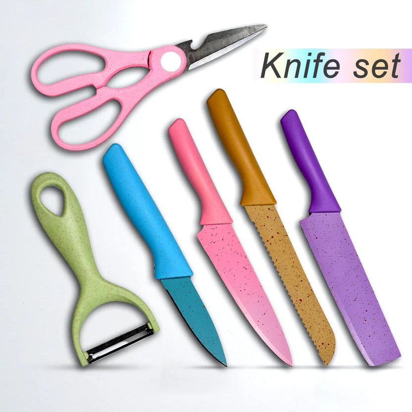 Corrugated 6Pc Kitchen Knife Set Profess...
