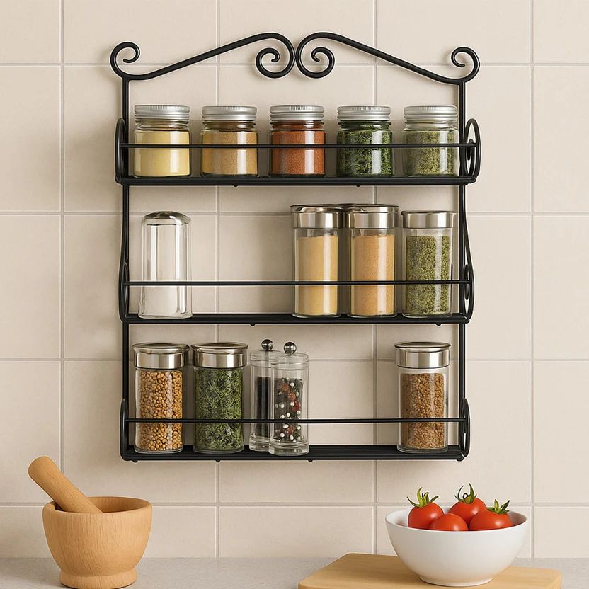 Big Wall Mounted Iron Wall Shelf with 3...
