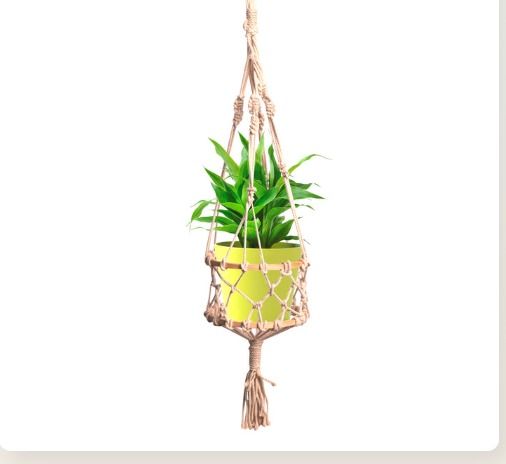 Upcycled Handmade Planter In Cotton Macramé