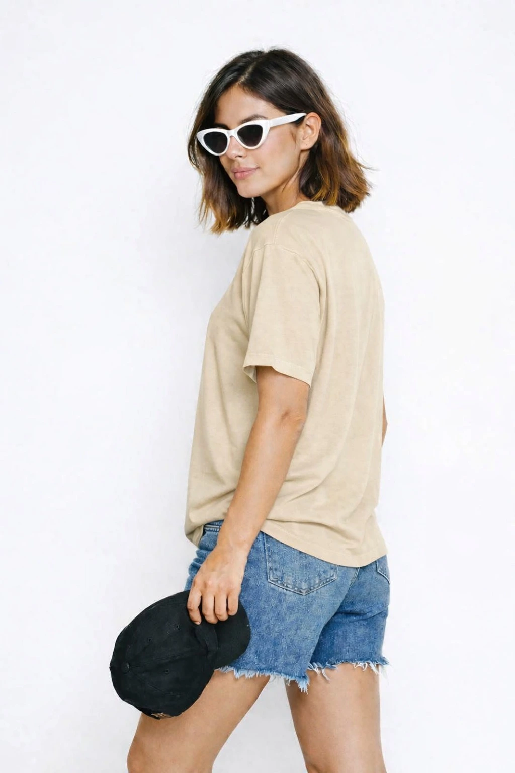 Oversized Drop Shoulder Cotton Lycra T-Shirt for Women