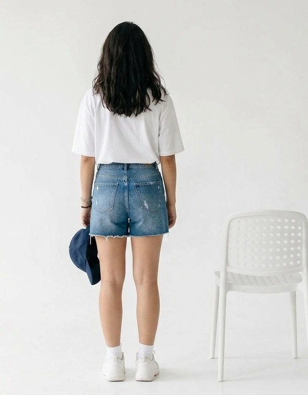 Oversized Drop Shoulder Cotton Lycra T-Shirt for Women