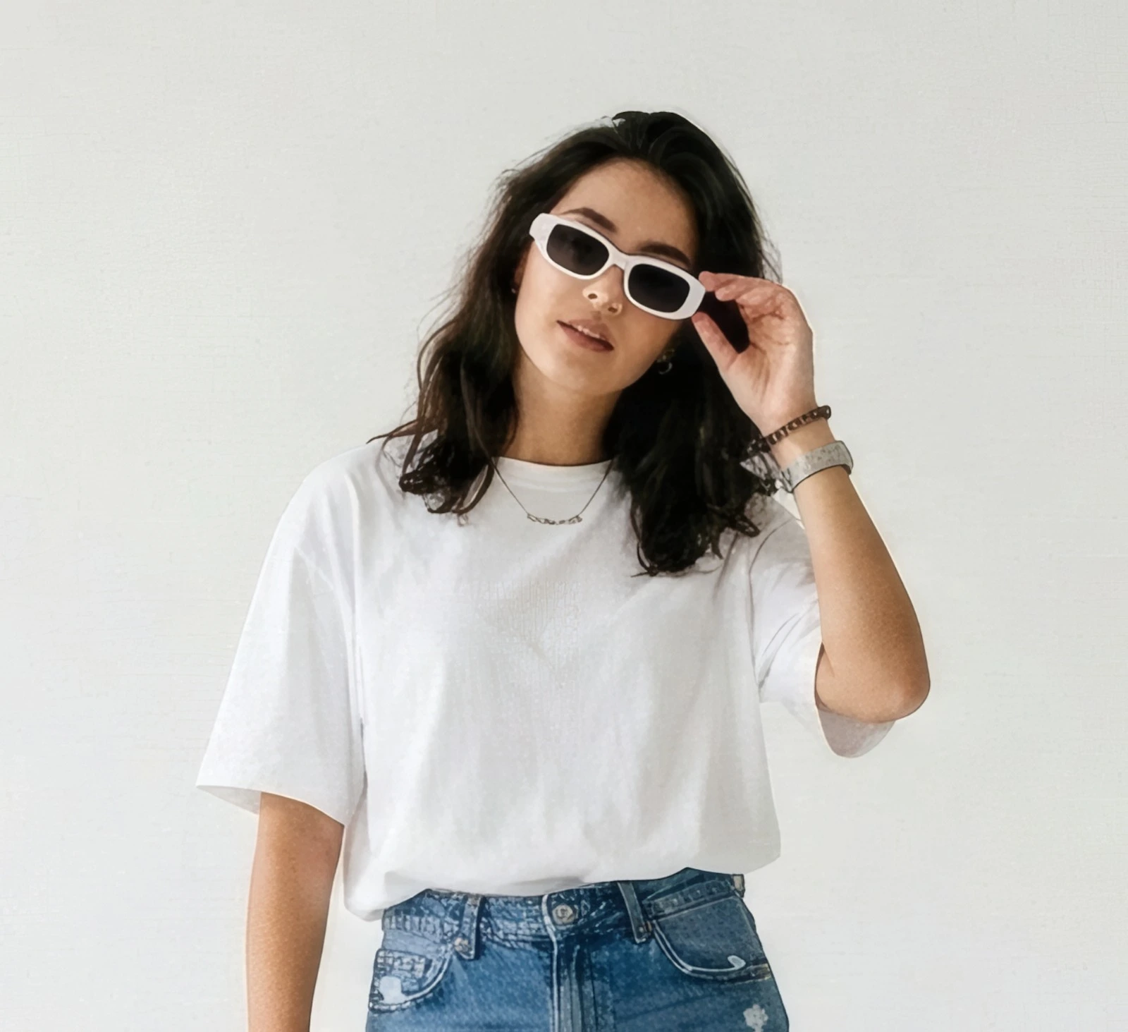 Oversized Drop Shoulder Cotton Lycra T-Shirt for Women