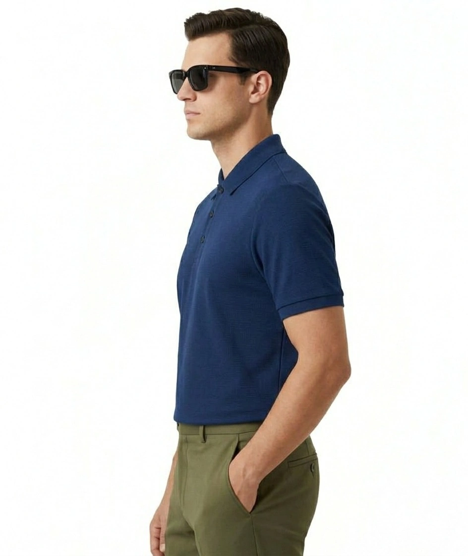 Men’s Regular Fit Zip Polo T-Shirt
