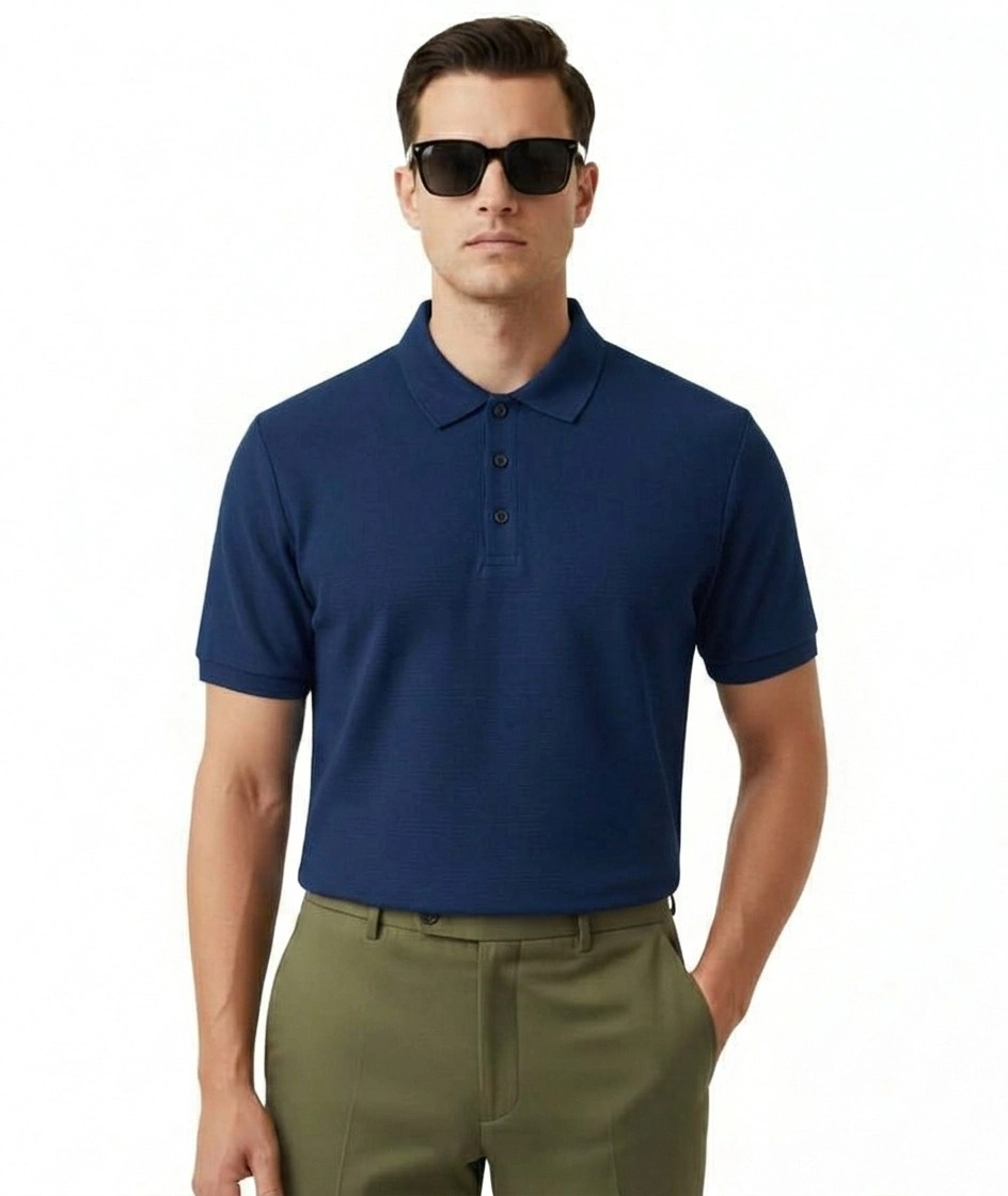 Men’s Regular Fit Zip Polo T-Shirt