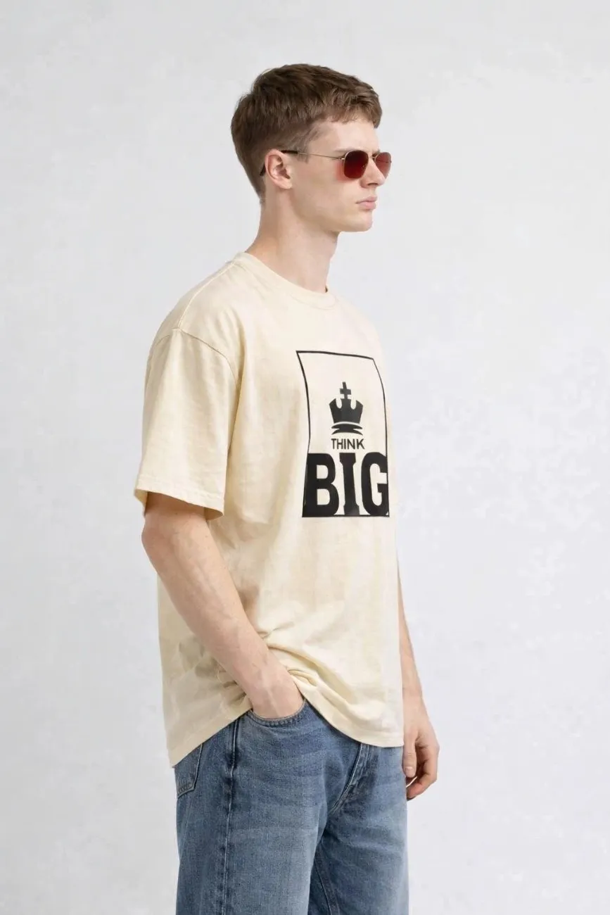 Think Big Oversized White Graphic T-Shirt for Men