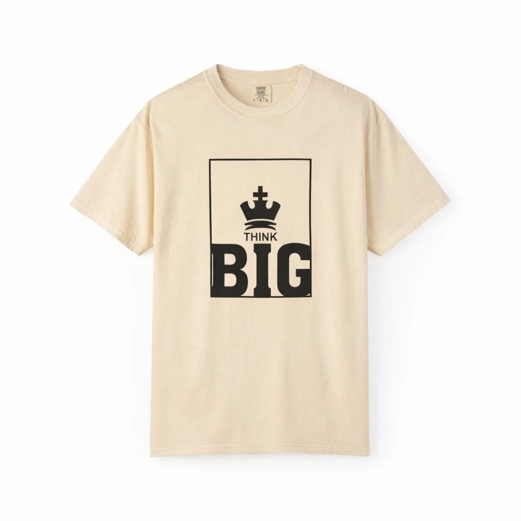 Think Big Oversized White Graphic T-Shirt for Men