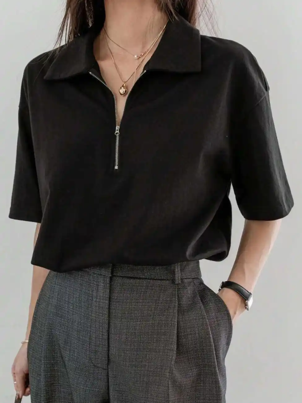 Women’s Half-Zip Polo T-Shirt