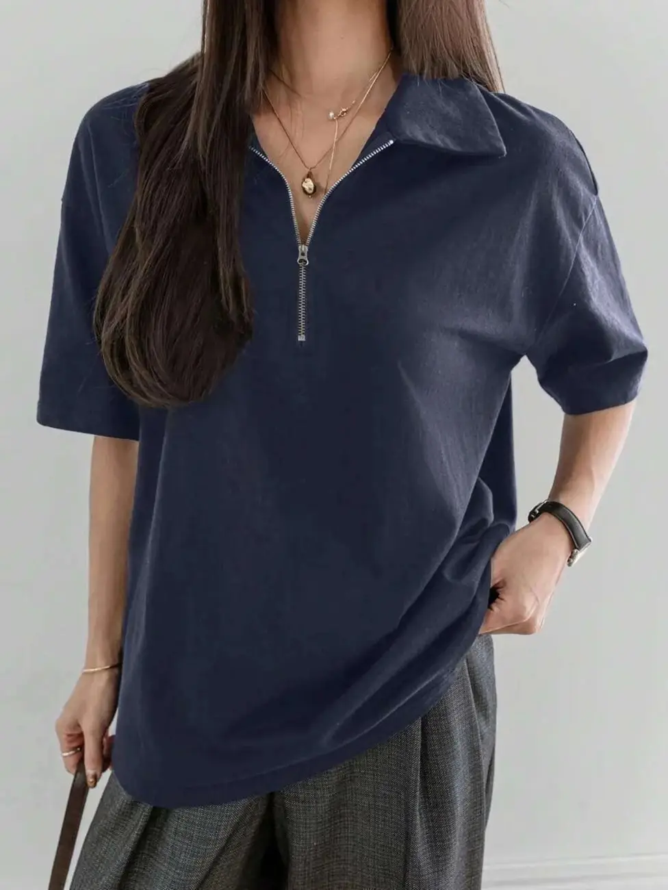 Women’s Half-Zip Polo T-Shirt