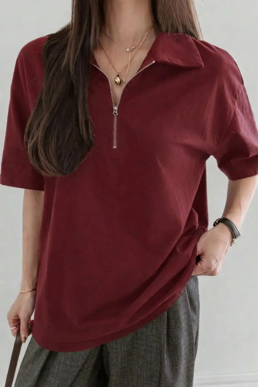 Women’s Half-Zip Polo T-Shirt