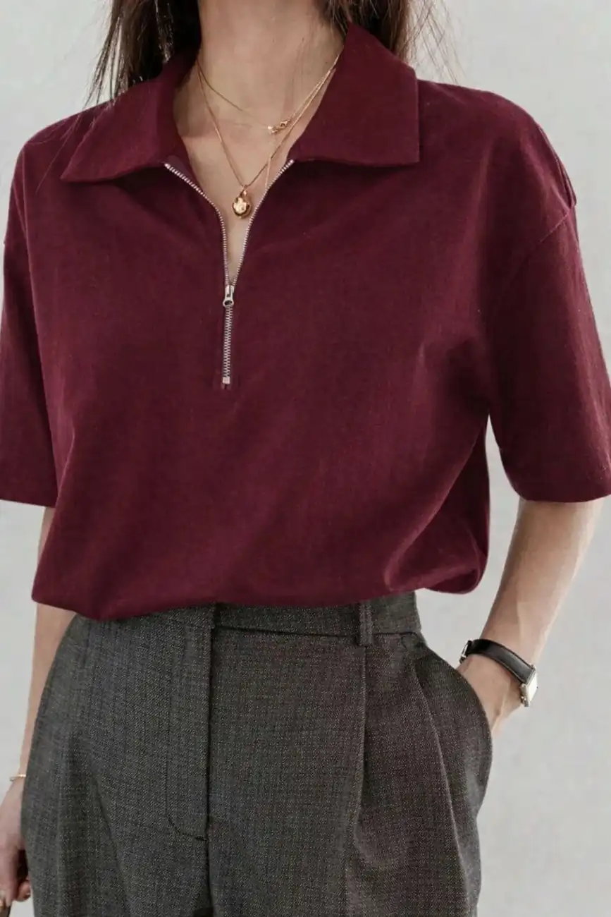 Women’s Half-Zip Polo T-Shirt