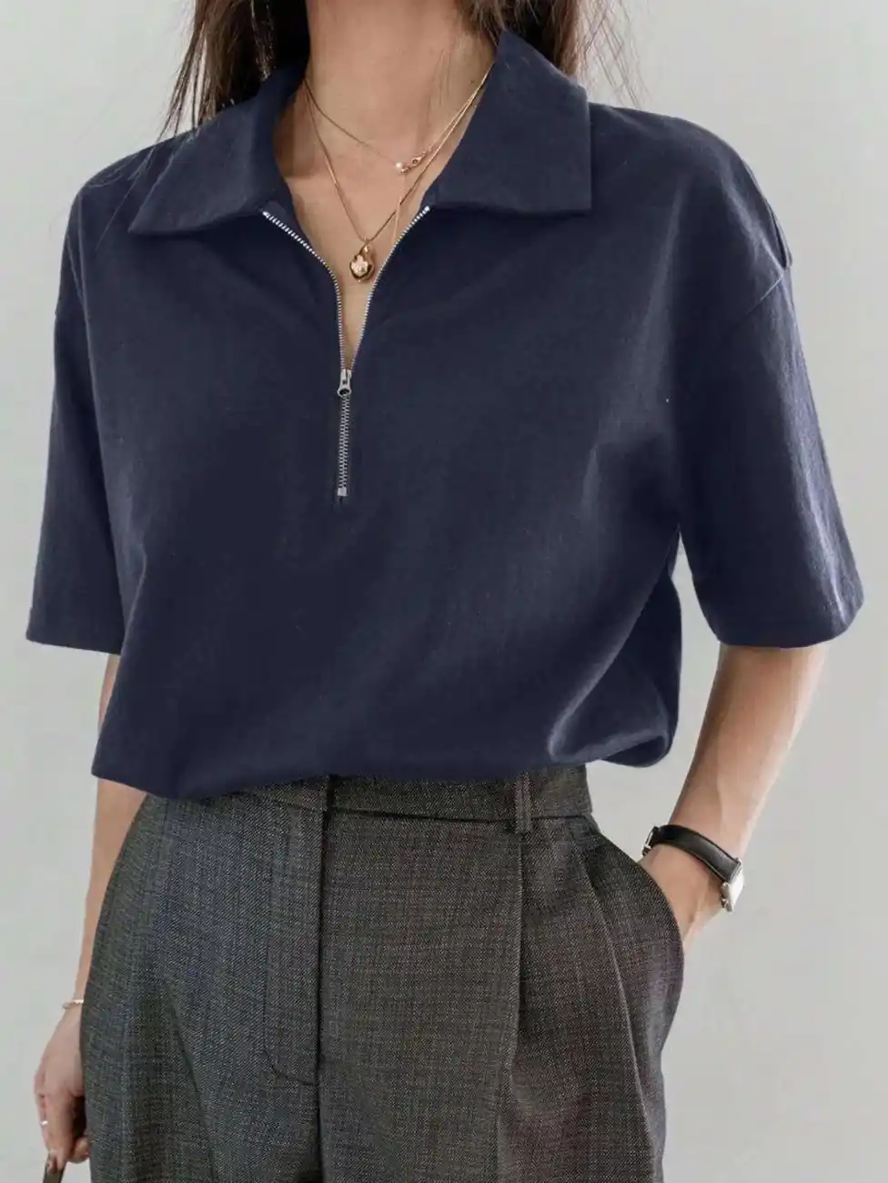 Women’s Half-Zip Polo T-Shirt