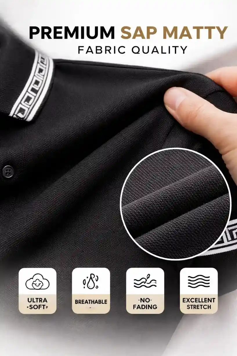 Polo T-Shirt with Contrast Collar | Premium Slim Fit Casual Polo Tee for Men