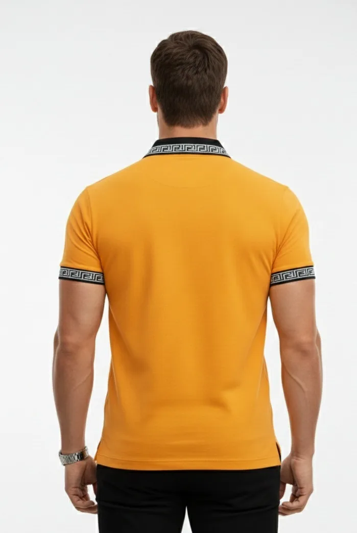 Polo T-Shirt with Contrast Collar | Premium Slim Fit Casual Polo Tee for Men