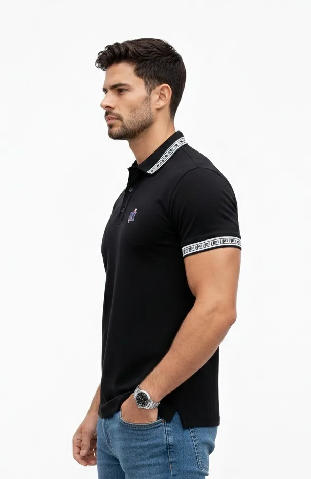 Polo T-Shirt with Contrast Collar | Premium Slim Fit Casual Polo Tee for Men