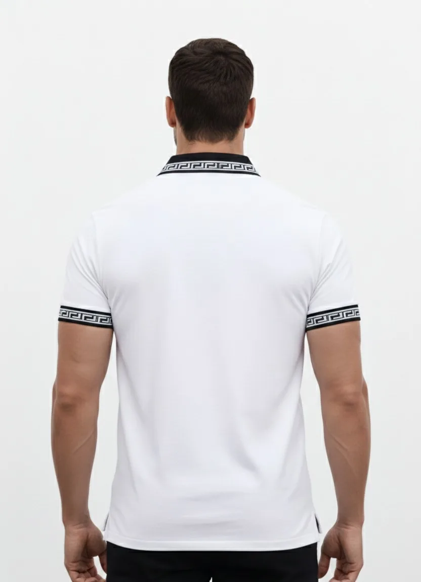 Polo T-Shirt with Contrast Collar | Premium Slim Fit Casual Polo Tee for Men