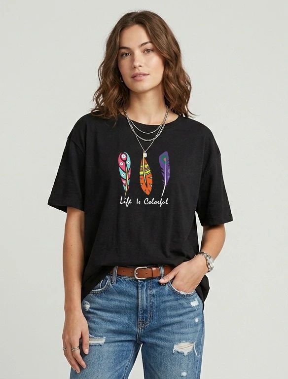 Life Is Colorful Women’s Oversized T-Shi...