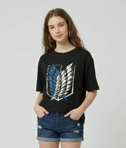 Women’s Oversized T-Shirt | Attack Wings Printed Casual Tee