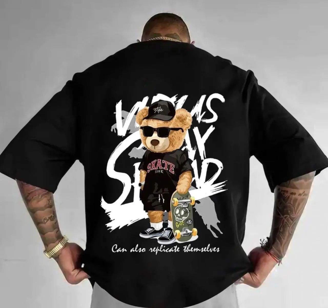 Men’s Black Oversized Graphic T-Shirt |...