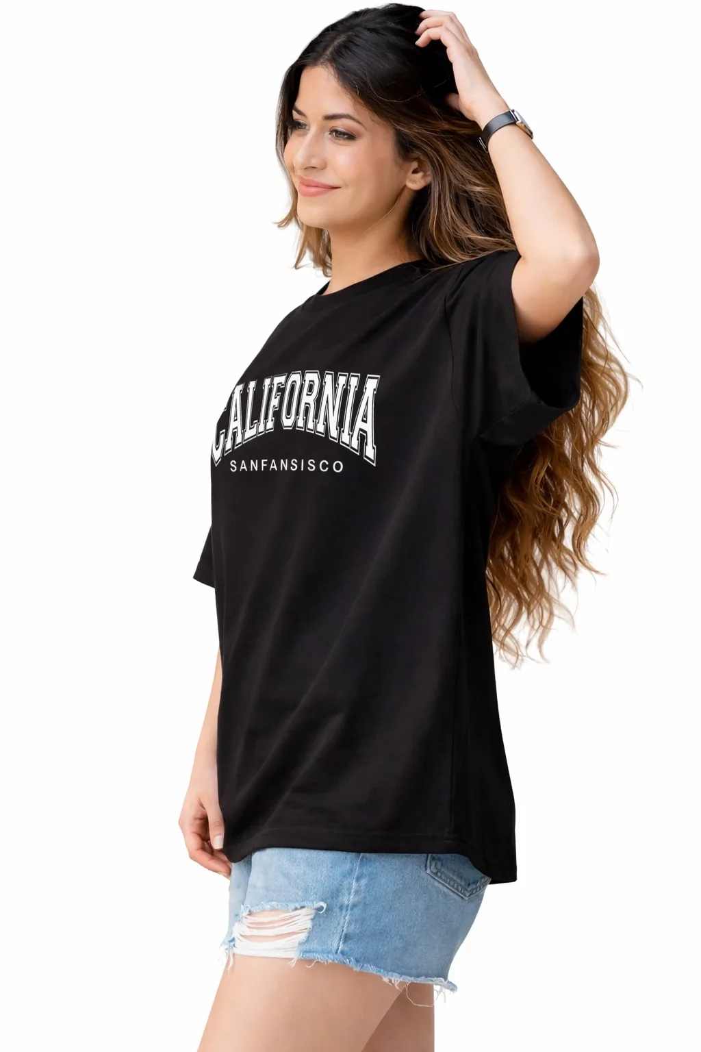 Women’s Oversized California Graphic T-Shirt | Casual Half Sleeve Cotton Tee