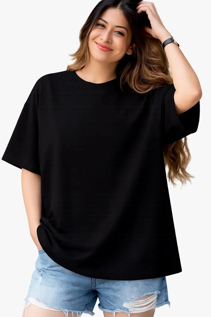 Women’s Oversized T-Shirt – Casual Loose Fit Half Sleeve Cotton Tee for Women