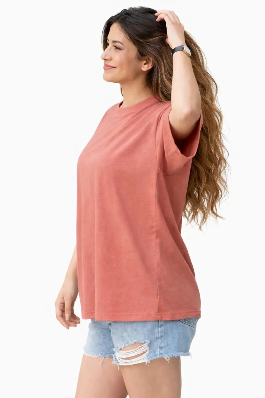 Women’s Oversized T-Shirt – Casual Loose Fit Half Sleeve Cotton Tee for Women