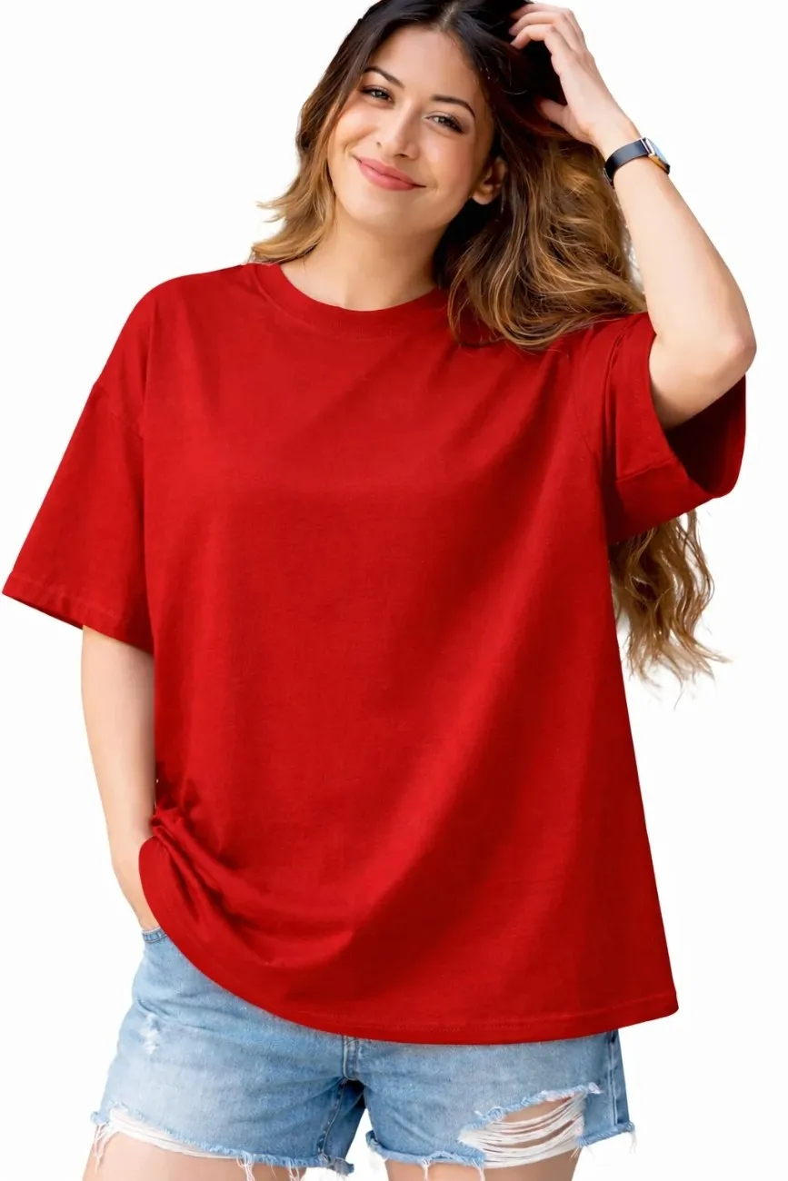Women’s Oversized T-Shirt – Casual Loose Fit Half Sleeve Cotton Tee for Women