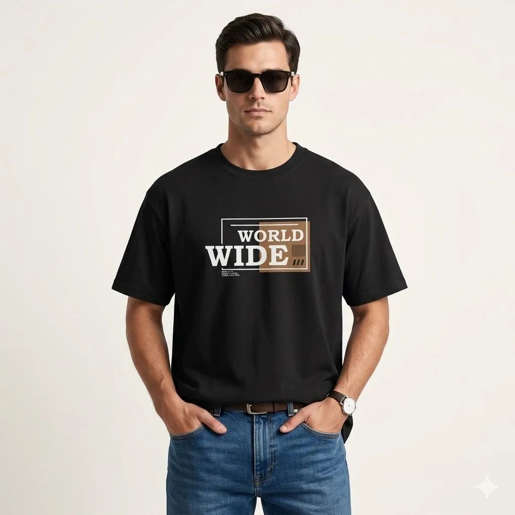 Men's Graphic Printed Cotton T-Shirt | W...