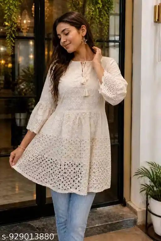 Women Cotton Slub Top | Casual Printed S...