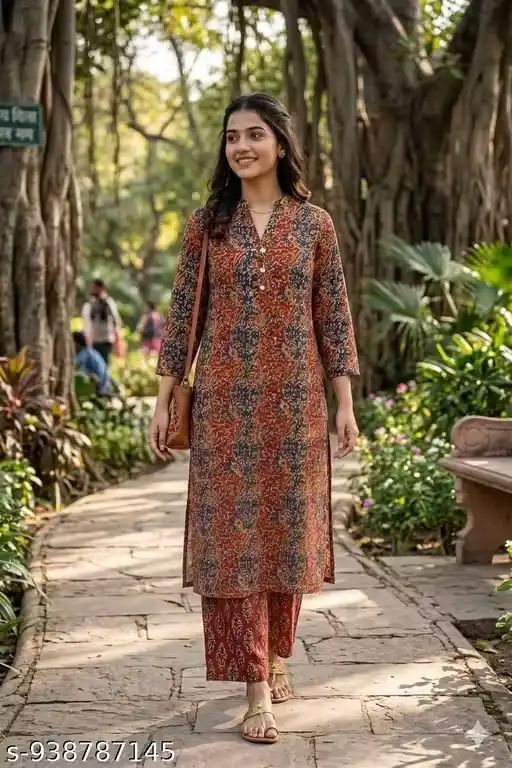 Women Printed Straight Kurta Pant Set |...