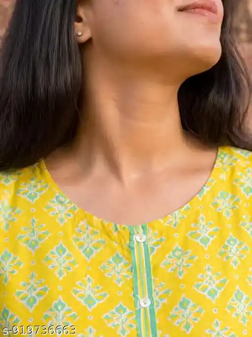 Pure Cotton Printed Kurti with Straight Pant Set for Women | A-Line Long Kurta with 3/4 Sleeves | Ethnic Wear Set for College, Office, Festive, Casual Outing | Jaipuri Floral Print Kurta Pant Set
