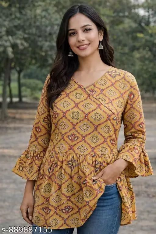 Women’s Cotton Printed A-Line Tunic Top...