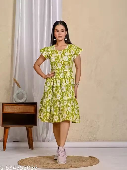 Stylish Trendy Floral Print Cotton Maxi...