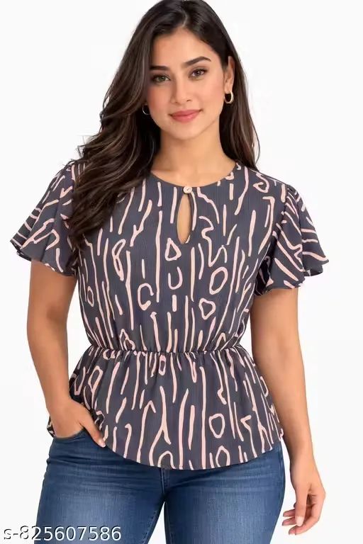 Women Printed Crepe Peplum Top | Stylish...