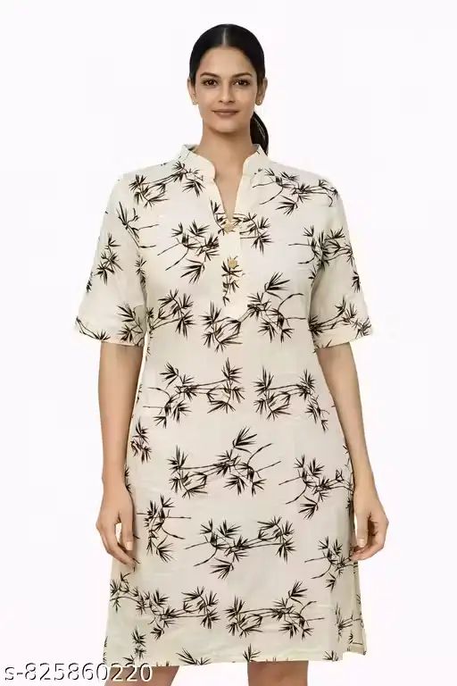 Women's Cotton Printed Straight Kurti |...