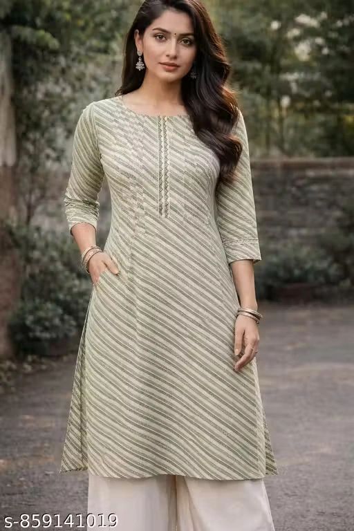 Women Printed Cotton Kurti  | Straight A...