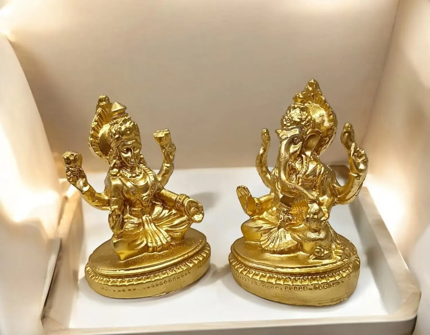 Premium Gold Finish Lakshmi Ji Ganesha Ji Idol Set