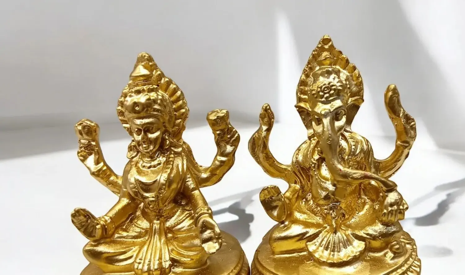 Premium Gold Finish Lakshmi Ji Ganesha Ji Idol Set
