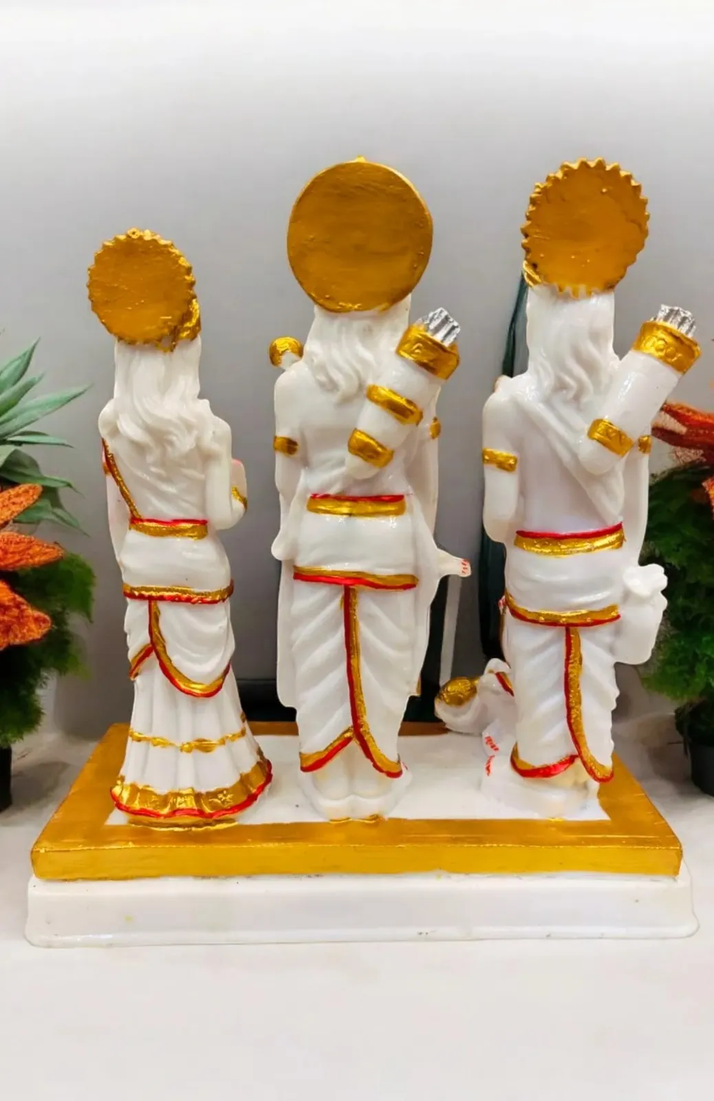 Elegant White Marble Finish Ram Darbar Statue for Spiritual Décor