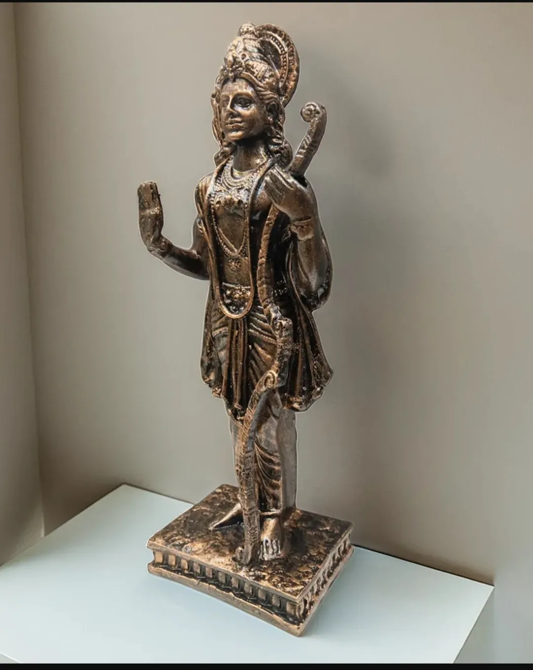 Antique Finish Lord Ram Idol with Bow – Decorative Statue for Home & Temple