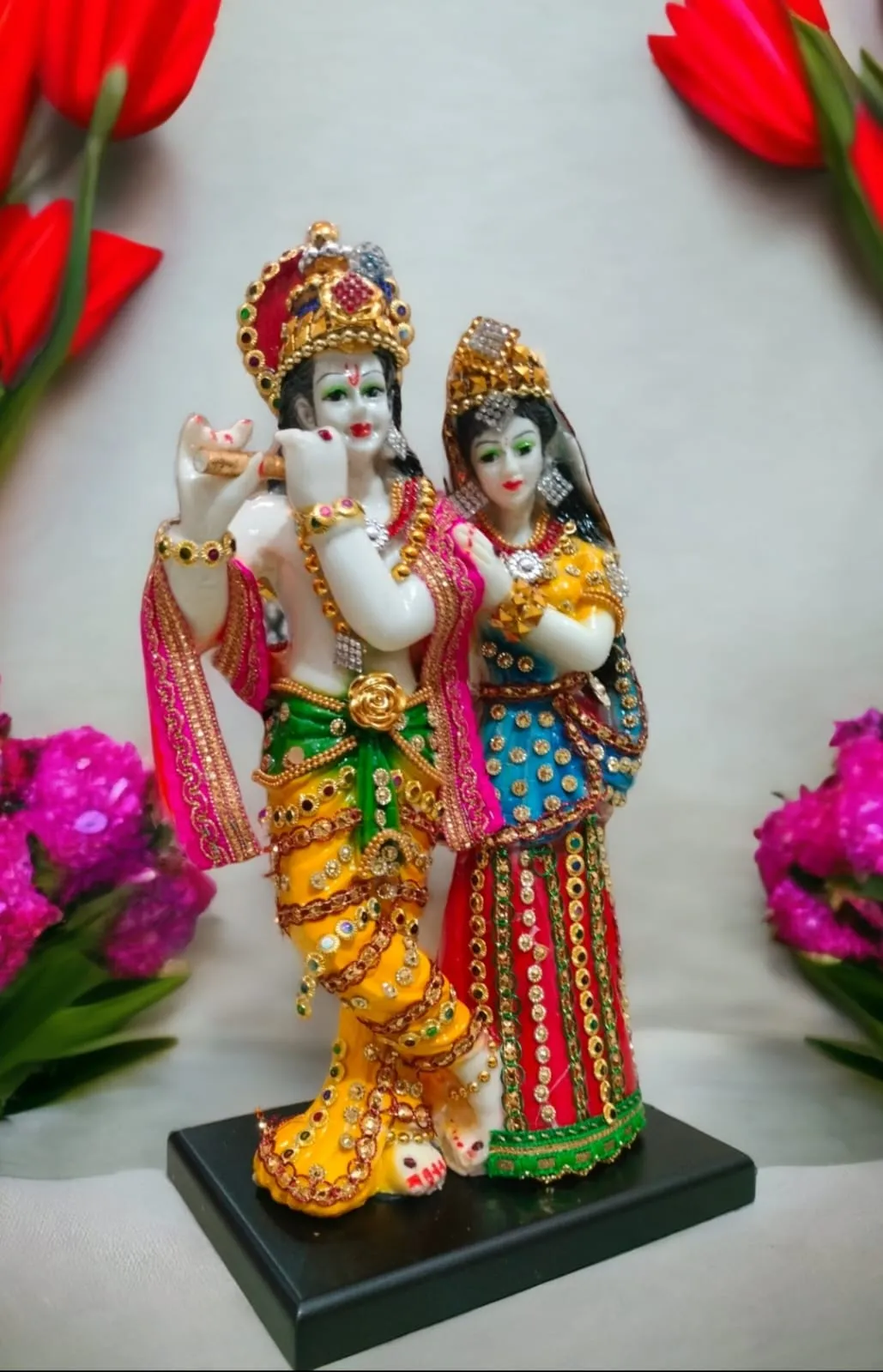 Shri Radha Krishna Murti – Hand-Painted...