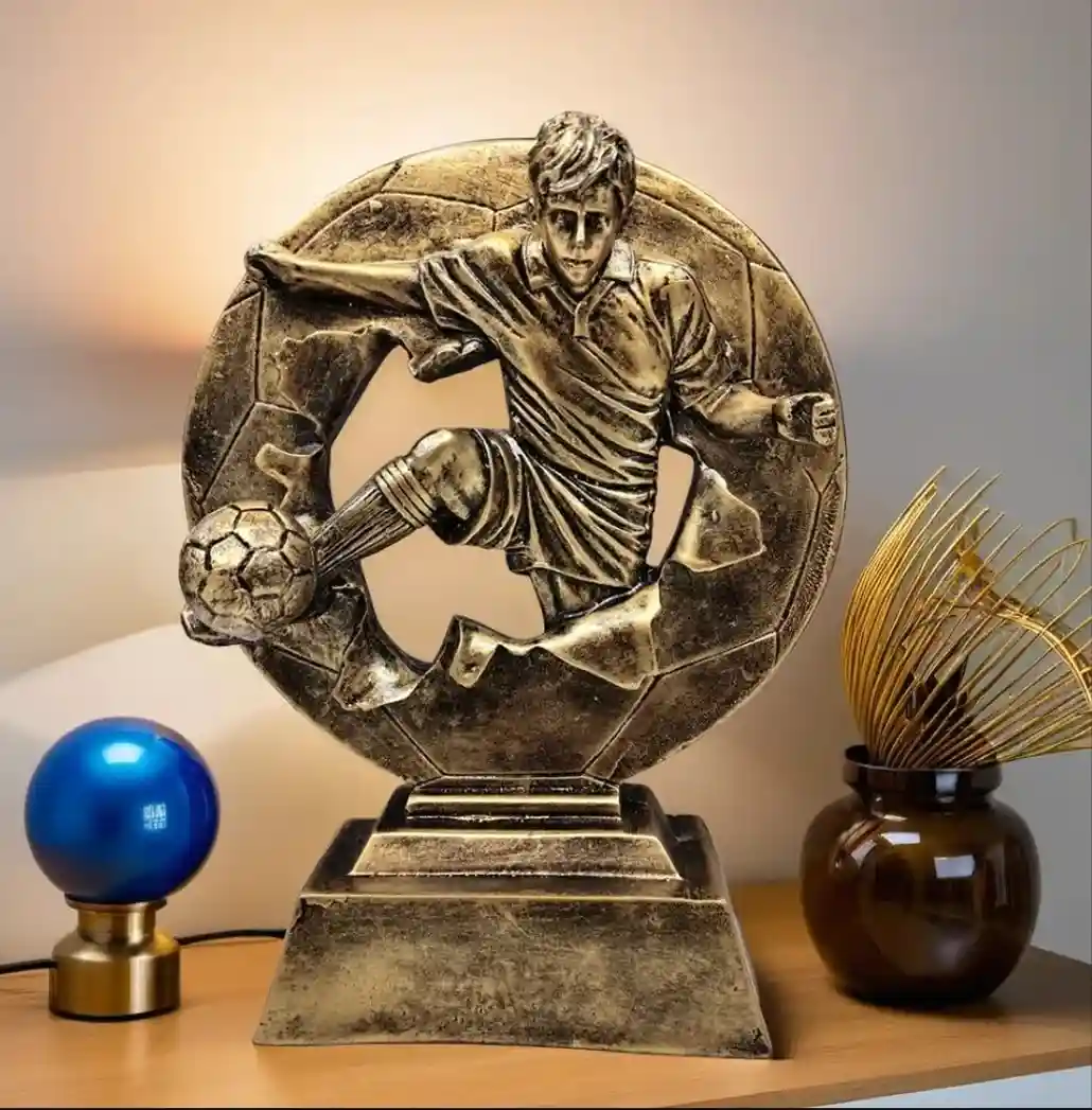 Football Sports Award Trophy with Soccer...