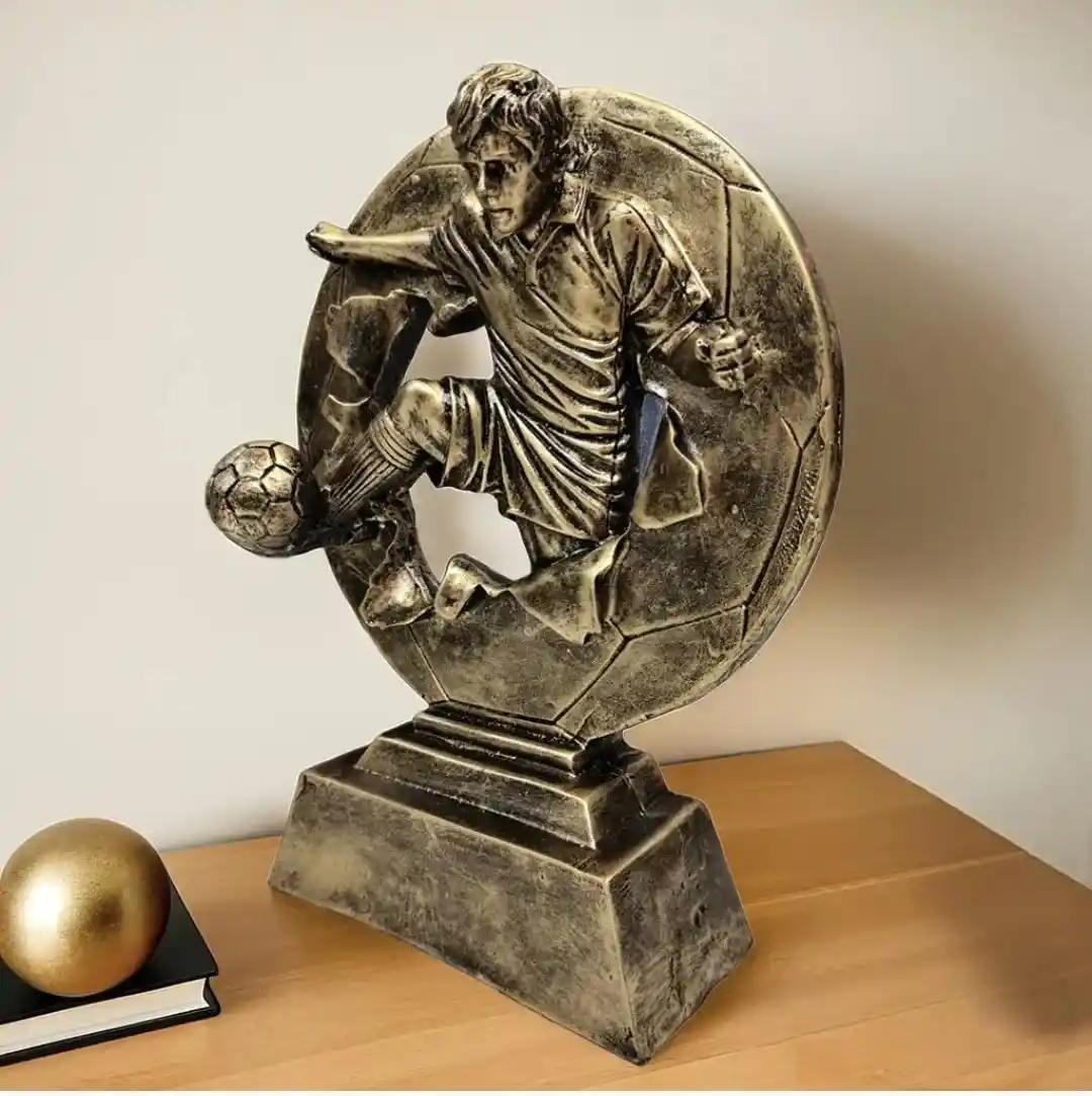 Football Sports Award Trophy with Soccer Ball Design