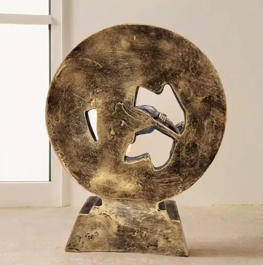 Football Sports Award Trophy with Soccer Ball Design