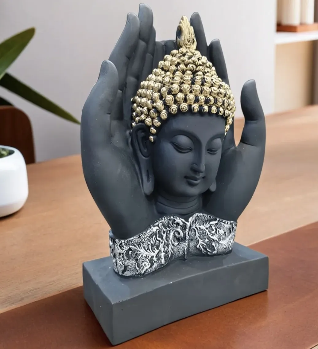 Meditating Buddha Hands Statue – Premium Resin Home Décor