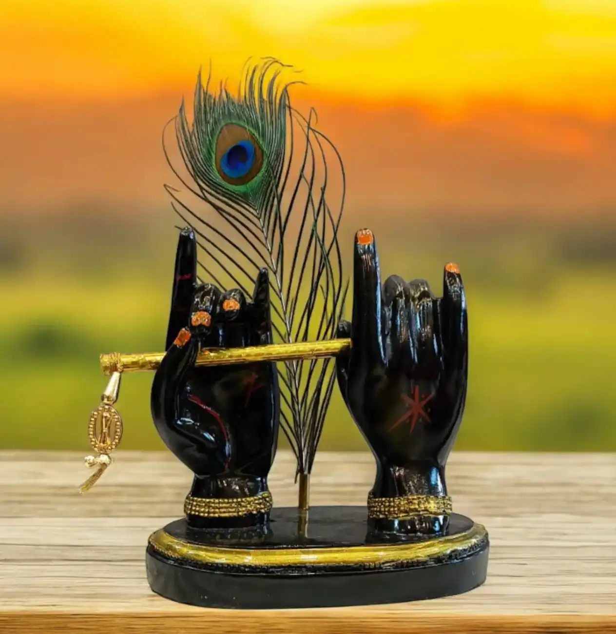 Premium Resin Lord Krishna Hands with Fl...