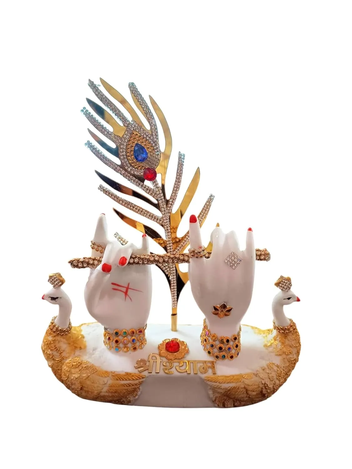 Divine Krishna Flute & Mor Pankh Statue...