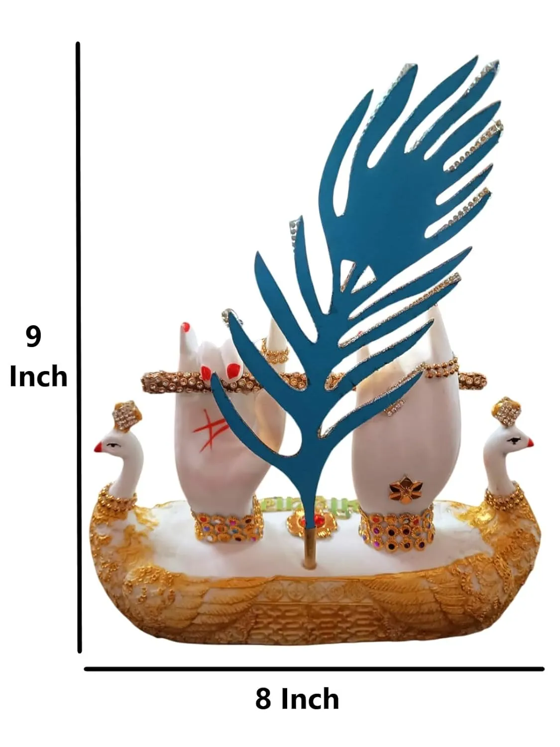 Divine Krishna Flute & Mor Pankh Statue – Religious Home Décor