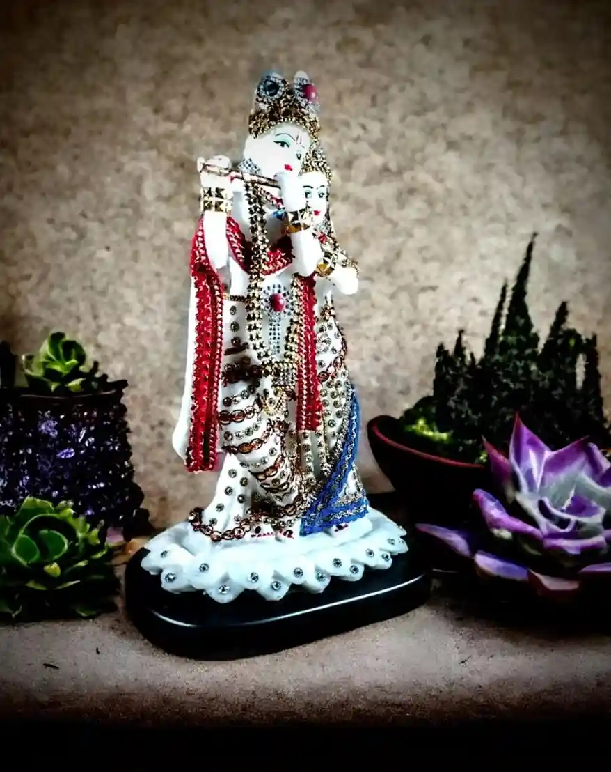 Radha Krishna Idol – Premium Marble Spiritual Showpiece for Home Decor