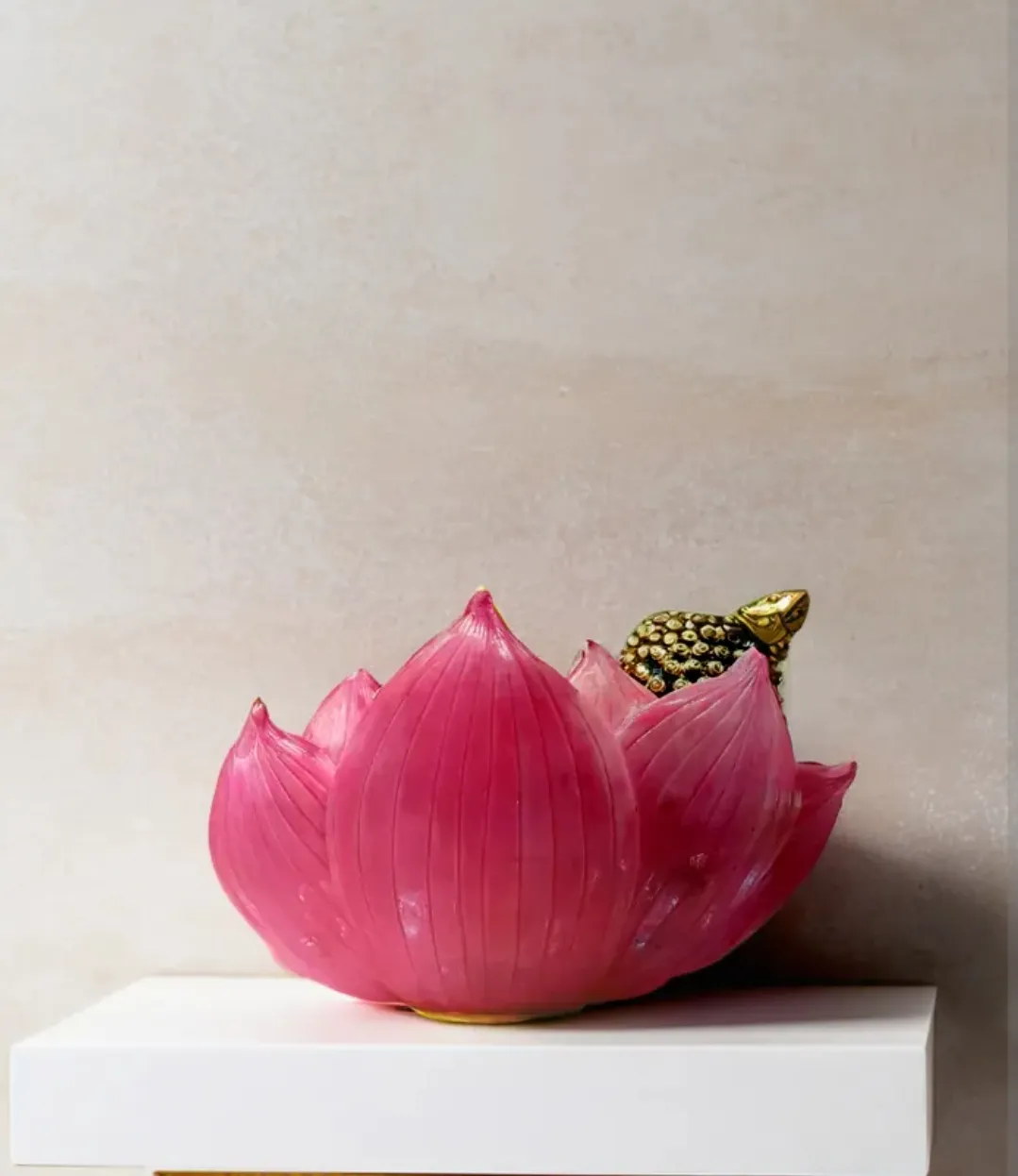 Sleeping Baby Buddha on Lotus Showpiece – Premium Resin Home Décor